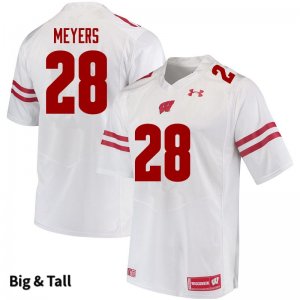 Men's Wisconsin Badgers NCAA #28 Gavin Meyers White Authentic Under Armour Big & Tall Stitched College Football Jersey UC31Y86TH